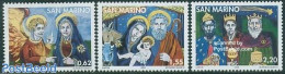 San Marino 2005 Christmas 3v, Mint NH, Religion - Angels - Christmas - Nuevos
