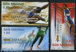 San Marino 2007 World Cup Athletics Osaka 3v, Mint NH, Sport - Athletics - Sport (other And Mixed) - Unused Stamps