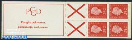 Netherlands 1969 4x25c Booklet, Phosphor, Text: Postgiro Ook Voor U, Mint NH, Stamp Booklets - Nuevos