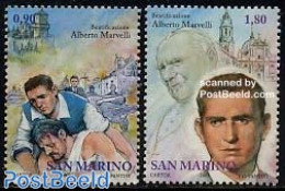 San Marino 2005 Blessed Alberto Marvelli 2v, Mint NH, Health - History - Religion - Disabled Persons - Refugees - Chur.. - Ungebraucht