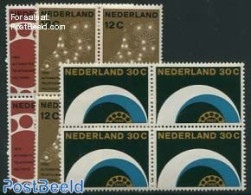 Netherlands 1962 Telephone 3v, Blocks Of 4 [+], Mint NH, Science - Telephones - Ungebraucht