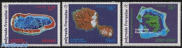 French Polynesia 1992 Islands From Space 3v, Mint NH, Various - Maps - Ungebraucht