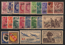 ALGERIE - Année Complète 1945 - N°YT. 225 à 246 - Complet - 22 Valeurs - Neuf Luxe ** / MNH / Postfrisch - Full Years