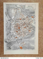 Carta Geografica, Pianta O Piantina Del 1939 La Città Di Aquila Abruzzo T.C.I. - Carte Geographique