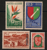 ALGERIE - Année Complète 1958 - N°YT. 350 à 353 - Complet - 4 Valeurs - Neuf Luxe ** / MNH / Postfrisch - Volledig Jaar