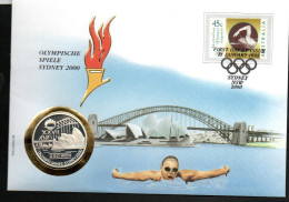 OLYMPICS - AUSTRALIA - 2000 - SYDNEY COIN COVER WITH KOREAN 250WON AND SPECIAL POSTMARK3 - Zomer 2000: Sydney