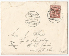 Egypt Cover Sent To England Paquebot Port-Said 1927 Enveloppe Of The British Army IX Norfolk Regiment - Covers & Documents