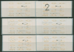 Finnland ATM 1992 Posthörner Zudrucksatz 6 Werte ATM 12.4 ZS 1 Postfrisch - Automaatzegels [ATM]