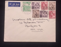 C) 1953. AUSTRALIA. AIRMAIL ENVELOPES SENT TO USA. MULTIPLE STAMPS. XF - Sonstige & Ohne Zuordnung