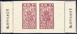 ESPAGNE / ESPANA - COLONIAS (Cuba) 1896/97 "PAGOS AL ESTADO" Fulcher 1164+1176 50c Sello Doble Nuevo** (0.009.821) - Cuba (1874-1898)