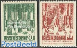 Sweden 1959 Forest Association 2v, Mint NH, Nature - Trees & Forests - Ungebraucht