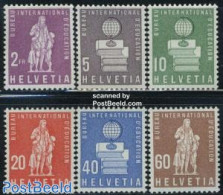 Switzerland 1958 International Education Bureau 6v, Mint NH, Science - Education - Neufs