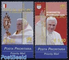 Vatican 2006 Pope Travels 2v+Priority Tabs, Mint NH, Religion - Pope - Neufs
