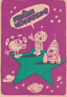 Esperanto Astronaut & Alien In Space Felican Novjaron Old Postcard - Esperanto