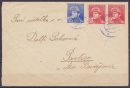 Tchécoslovaquie - Env. Affr. 2,40K Oblit. Fortune "? /1946" Pour PAVLICE - Lettres & Documents