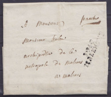 L. Datée 4 Janvier 1802 De WASSEIGES Pour Archiprêtre De MALINES - Griffe "P.94 P./ TIRLEMONT" - Man. "franco" (au Dos:  - 1794-1814 (Franse Tijd)