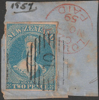 NEW ZEALAND QV Chalon 1858 2d Richardson Print On Dated Piece - Oblitérés