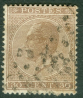 Belgique Cob 19A Ob TB - 1865-1866 Profilo Sinistro