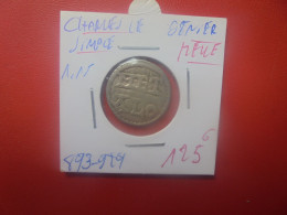 CHARLES Le SIMPLE(893-929) DENIER De "MELLE" ARGENT(1,15 Gr) Jolie Qualité (A.2) - 898-923 Carlos III El Simple