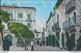 Az517 Cartolina Potenza Citta' Piazza Prefettura E Via Pretoria 1914 - Potenza