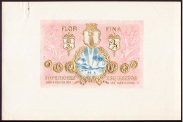 Etiquette Boite De Cigares " Chromo " ( 24 X 16 Cm ) Blason Et Monnaies, Ile Et Palmiers Flor Fina - Advertising Items