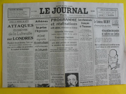 Le Journal Paris Du 10 Décembre 1940. Collaboration Attaques Lutwaffe Sur LondresLehideux Beby Dentz - Other & Unclassified