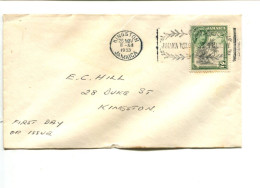 JAMAIQUE 1953 - Affranchissement Sur Lettre FDC - Reine Elisabeth Visite Royale - Jamaïque (...-1961)