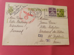 Danemark  - Entier Postal + Complément De Copenhague Pour La France En 1942 Avec Contrôle Allemand - Réf 3551 - Interi Postali