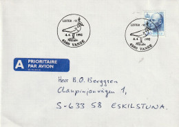 Noorwegen 1992, Letter Sent From Vanse To Sweden, Stamped Bird Motive - Briefe U. Dokumente