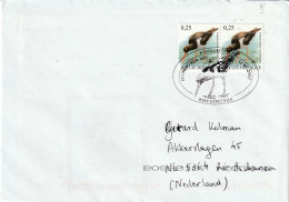 België 2002, Letter Sent To Netherland, Stamped Kortrijk Bird Motive - Briefe U. Dokumente