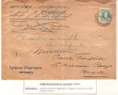 TP 194 Albert Houyoux Double Port S/L. Epreuves D'Imprimerie Tarif Imprimé Obl. BXL QL. 12/3/1927 > BXL - Covers & Documents