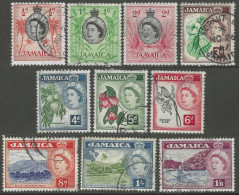 Jamaica. 1956-8 QEII. Part Set Of 10 Used Values To 1/6. SG159etc. M5048 - Jamaica (...-1961)