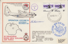 Ross Dependency 1974 Operation Icecube 10 Signature  Ca Scott Base 28 NOV 1974 (RT187) - Lettres & Documents