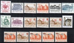 ⁕ Poland / Polska 1965 - 1980 ⁕ 700th Anniv. Of Warsaw Mi.1597-1604 + Overprint Mi.2195-2200,2209/10 + Mi.2705 ⁕ 17v MNH - Ongebruikt