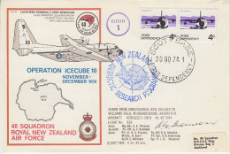 Ross Dependency 1974 Operation Icecube 10 Signature  Ca Scott Base 28 NOV 1974 (RT189) - Covers & Documents