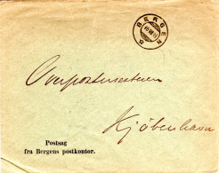 Norwegen 1899, Portofreie Postsag Fra Bergens Postkontor N. Dänemark - Covers & Documents