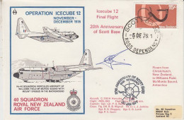 Ross Dependency 1976 Operation Icecube 12 Signature  Ca Scott Base 6 DEC 1976  (RT198) - Storia Postale