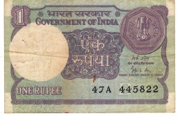 INDIA P78Ad  1 RUPEES1989 Sign. GOPI KISHEN ARORA    Letter B    VF  2 P.h. - Inde