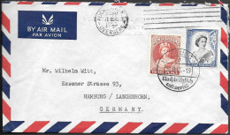 New Zealand Auckland Cover To Germany 1955. QEII Stamps - Covers & Documents