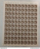 Bm8 Foglio Di Cento Francobolli Repubblica Sociale Lire 10 1944-45 - Altri & Non Classificati