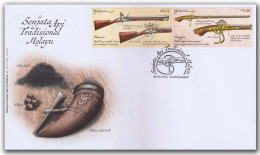 Malaysia 2024 Traditional Firearm,Ammunition,Gun,Powder,Long Barreled ,Fire,Set Of 2,FDC,Cover (**) - Malaysia (1964-...)