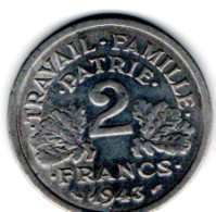 2 Francs 1943 Bazor - 1 Franc