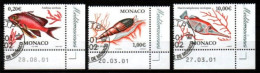 MONACO    -  2002 .   Y&T N° 2328 à 2330 Oblitérés.    Poissons - Usados