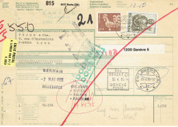 991 A Suisse Bulletin De Colis Postal De Suisse Du 29-04-1985 Avec N° 991 A (non Fuorescent RARE) + 660 € - Lettres & Documents