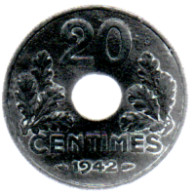 20 Centimes 1942 (recto) Serie Etat Français - 20 Centimes