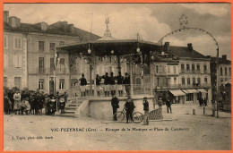 32 - B35194CPA - VIC-FEZENSAC - Kiosque à Musique Et Place Du Commerce - Très Bon état - GERS - Vic-Fezensac