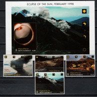 Montserrat 1998 Space, Total Eclipse Set Of 4 + S/s MNH - North  America