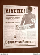 Pubblicità D'epoca Del 1940 Depurativo Richelet Per La Pelle E Le Varici Milano - Altri & Non Classificati