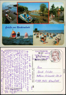 Ueckermünde Bootssteg, Segelschiffe, Strand Ansichtskarte 1993 - Ückermünde