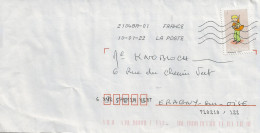 Timbre Seul Sur Lettre N°A2011 Le Petit Prince (oblitération Du 10/01/2022) - Lettres & Documents